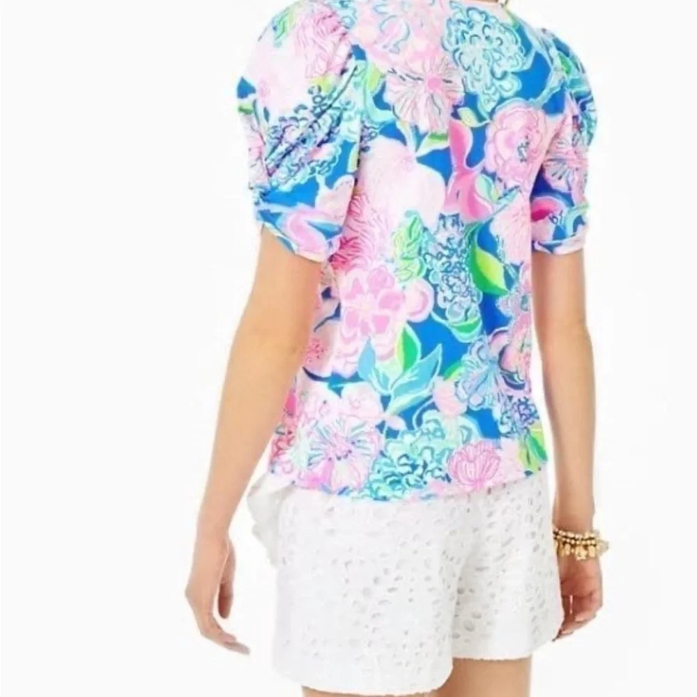 Lilly Pulitzer Elisabette Top Puff Sleev